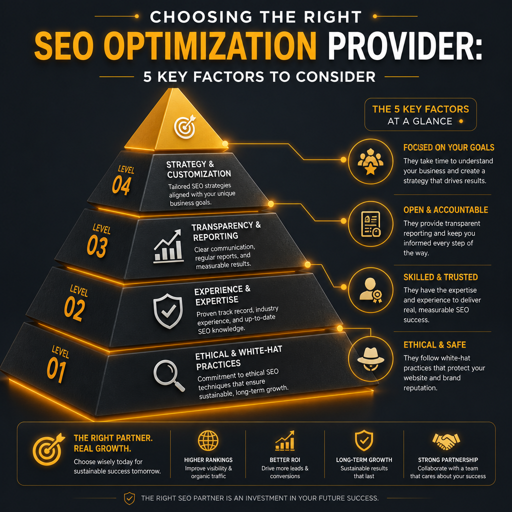 Choosing the Right SEO Optimization Provider: 5 Key Factors to Consider - Strategic Framework