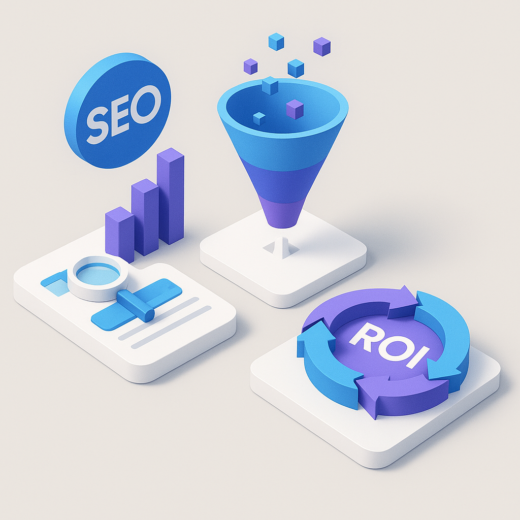 Diagram showing semantic SEO, search intent, and AI content strategies.